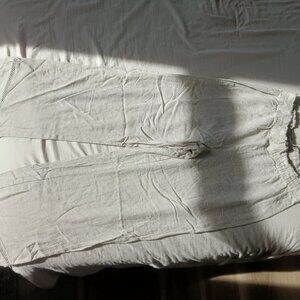 Cream linen baggy pants